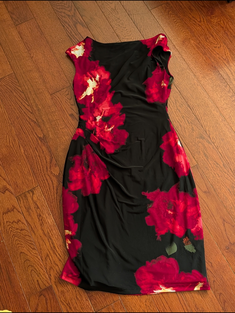 Ralph Lauren Black Dress with Red Floral Print